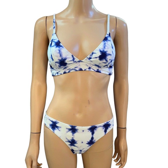 Cupshe Swim Cupshe Blue Crush Tie Dye Bikini Set Swimwear Cheeky